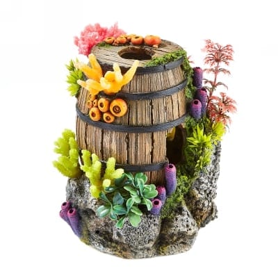 Barrel with Plants and Corals