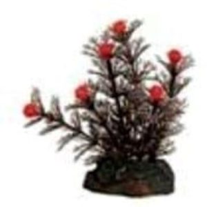 8cm Black Plant & Red Berries Artificial Aquarium Plant