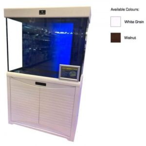 cleair aegean glass aquarium set with cabinet