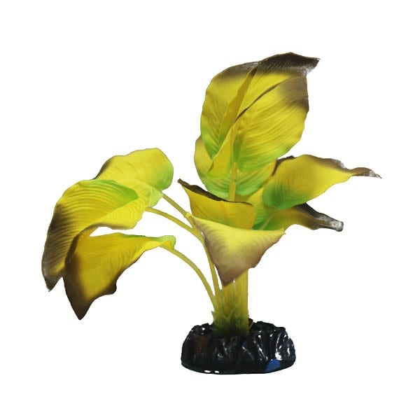 20cm Yellow & Brown Silk Plant