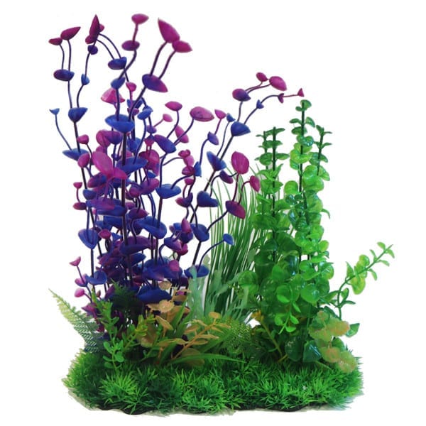 13" Purple & Green Plastic Plant