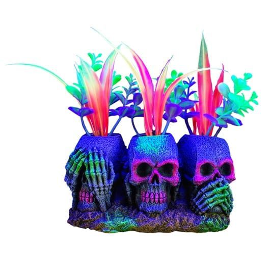 Marina iGlo Ornament - x3 Skulls with Plants