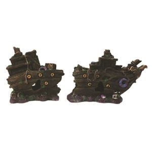 Shipwreck Aquarium Ornament 2 Pieces