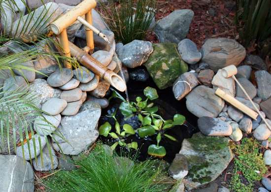Japanese deer deterrent water feature