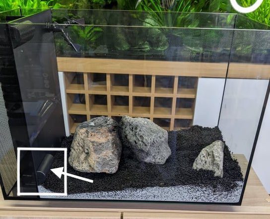 fluval starter aquarium water inlet to reduce substrate disturbance.