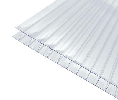 An example of twinwall polycarbonate sheets to create a tent over a koi pond.