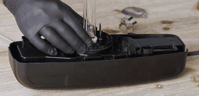 Swapping the UV bulb in the FiltoClear head unit.