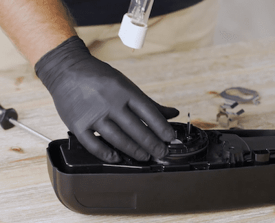removing the UV bulb from the head unit