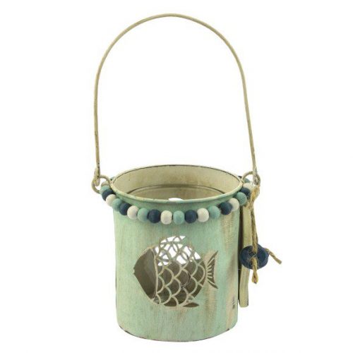 Metal Tealight Holder With Fish 9cm