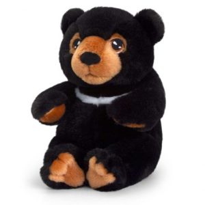keel eco black bear soft toy 18cm