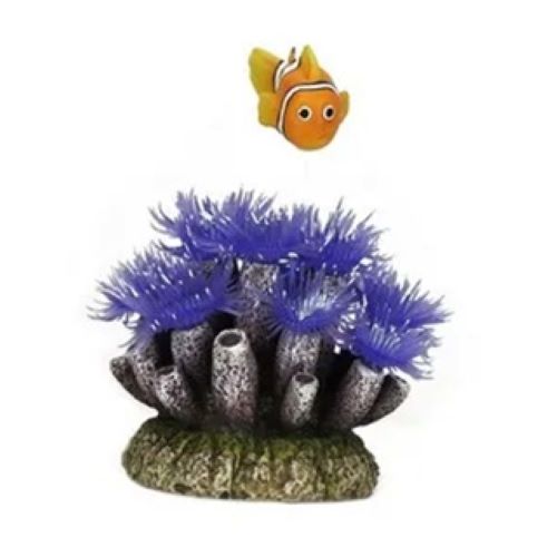 Aplysina Sponge with Clownfish Aquarium Ornament