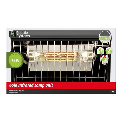 reptile systems gold infrared unit 75 watt including lamp