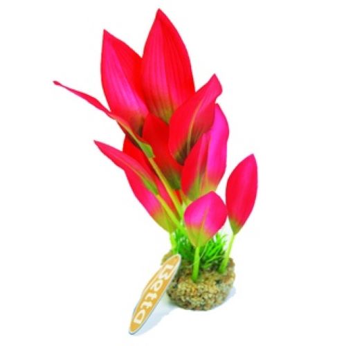 Red Silk Aquarium Plant with Sand Base
