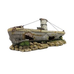 Shipwreck With Airstone Aquarium Ornament 36 x 13 x 15cm