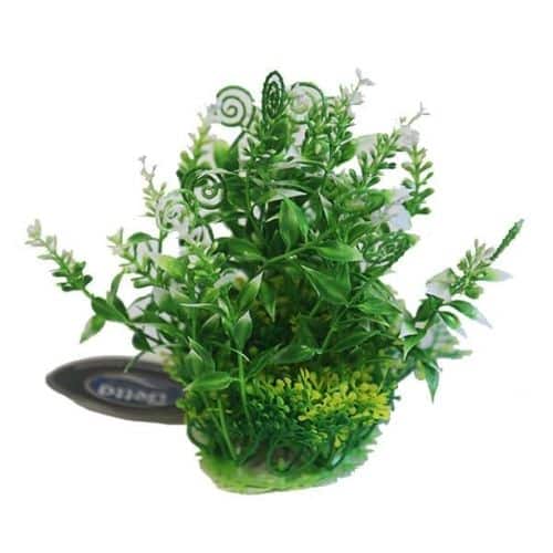 5" Green & White Plastic Plant