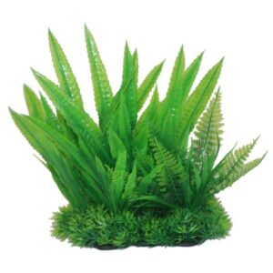 9" Green Plastic Aquarium Plant Decoration