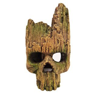 Wood Effect Skull Ornament